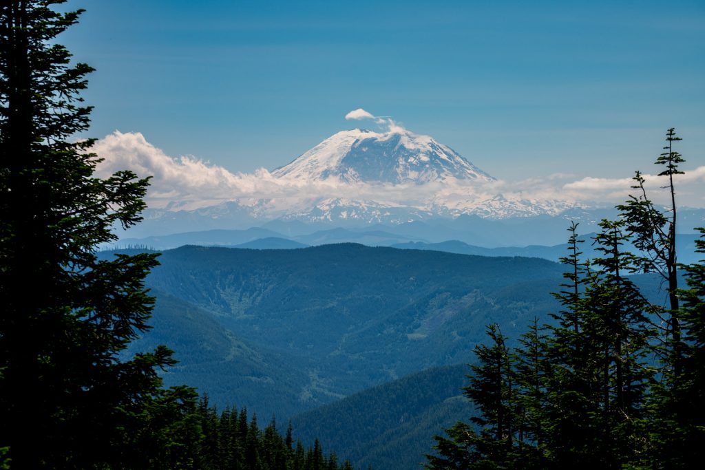 Mount Ranier from the summit of Mount Washington trail
