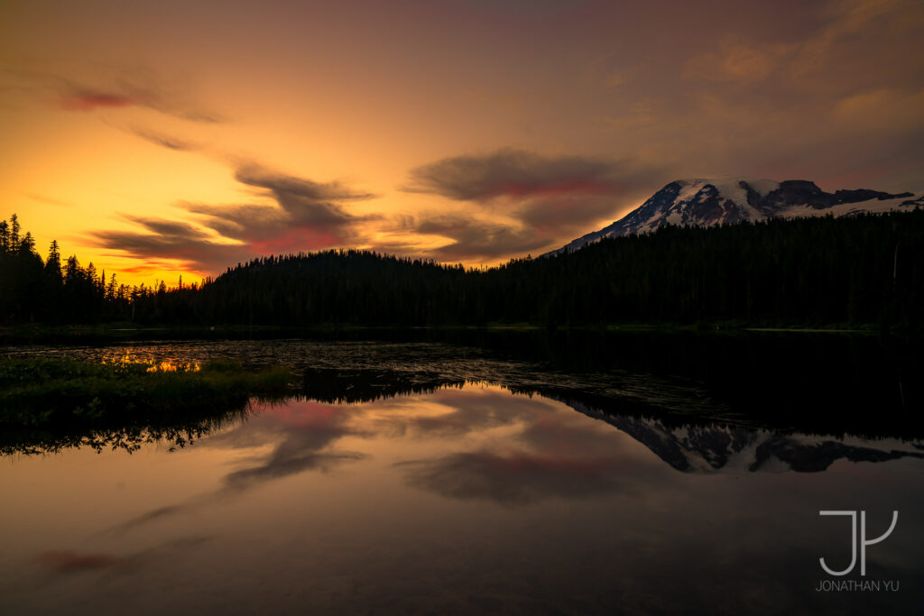 The last moments of light at Reflection Lake