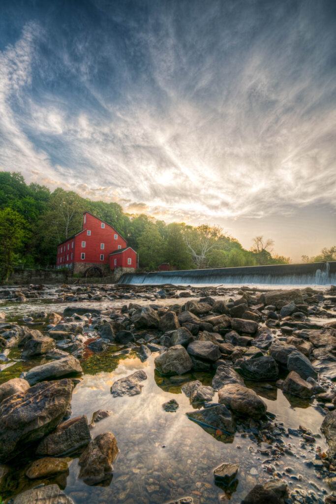 Red Mill In Sunset
