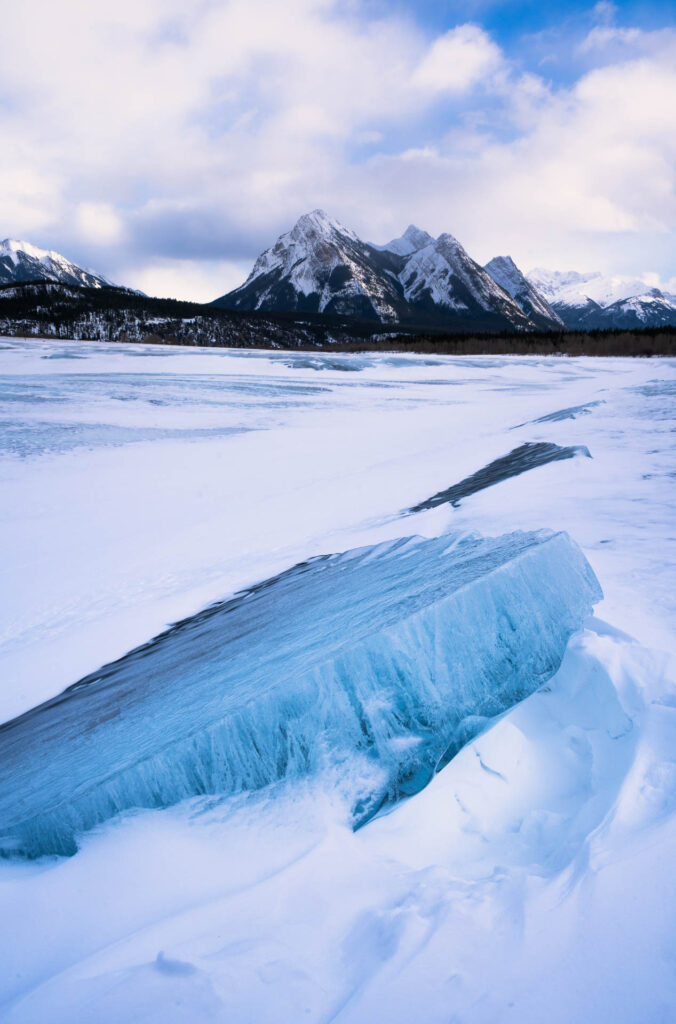 Frozen Abraham Lake, Alberta, Canada