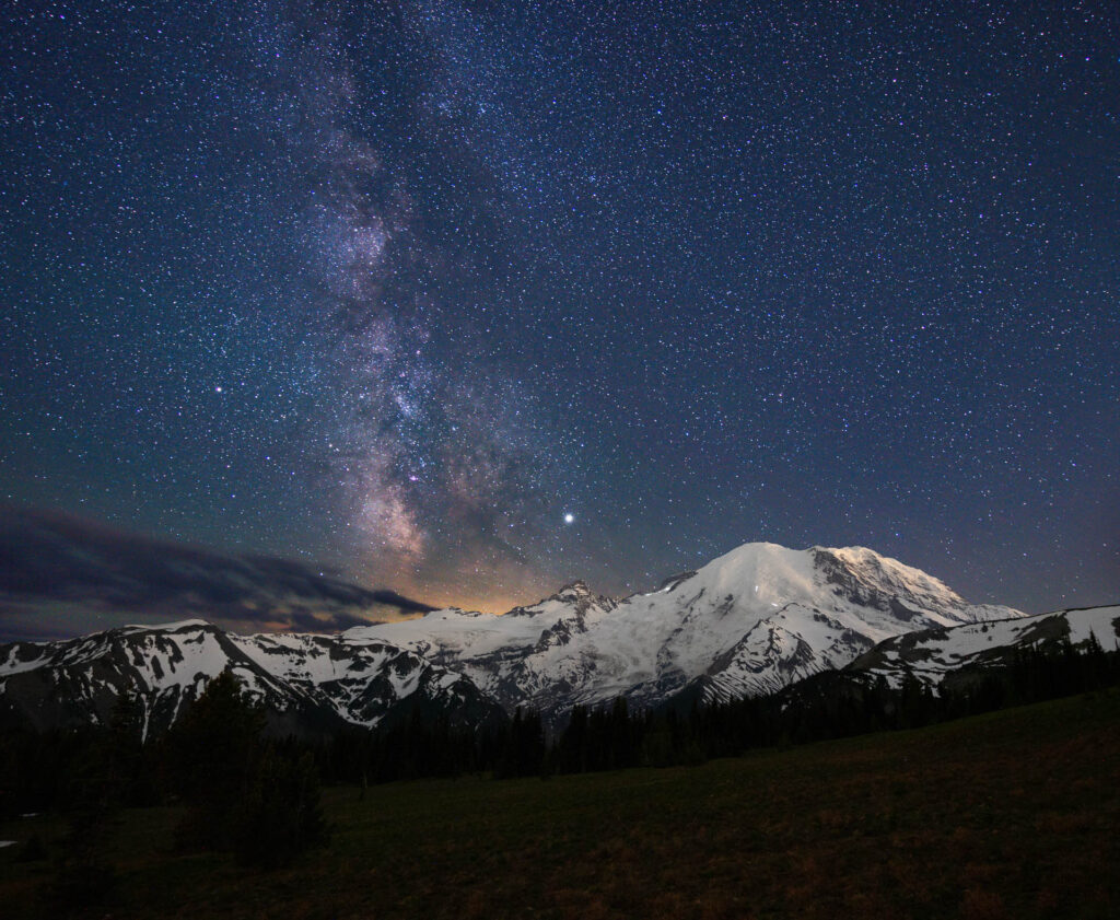 Milky way from Sourdough Ridge, Sunrise