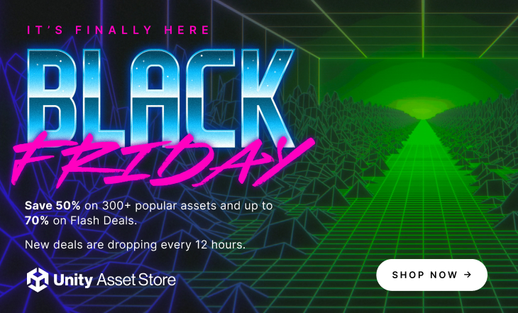 Unity Asset Store 70% Off Black Friday